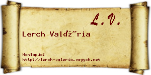 Lerch Valéria névjegykártya